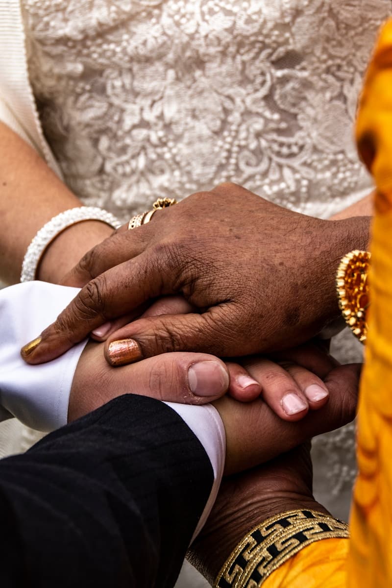 man and woman holding hands