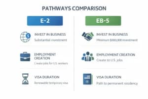 Comparison between E-2 and EB-5 visa pathways