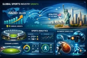 Global sports industry growth and international athlete mobility