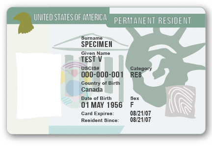 An image of a u s permanent resident id card.